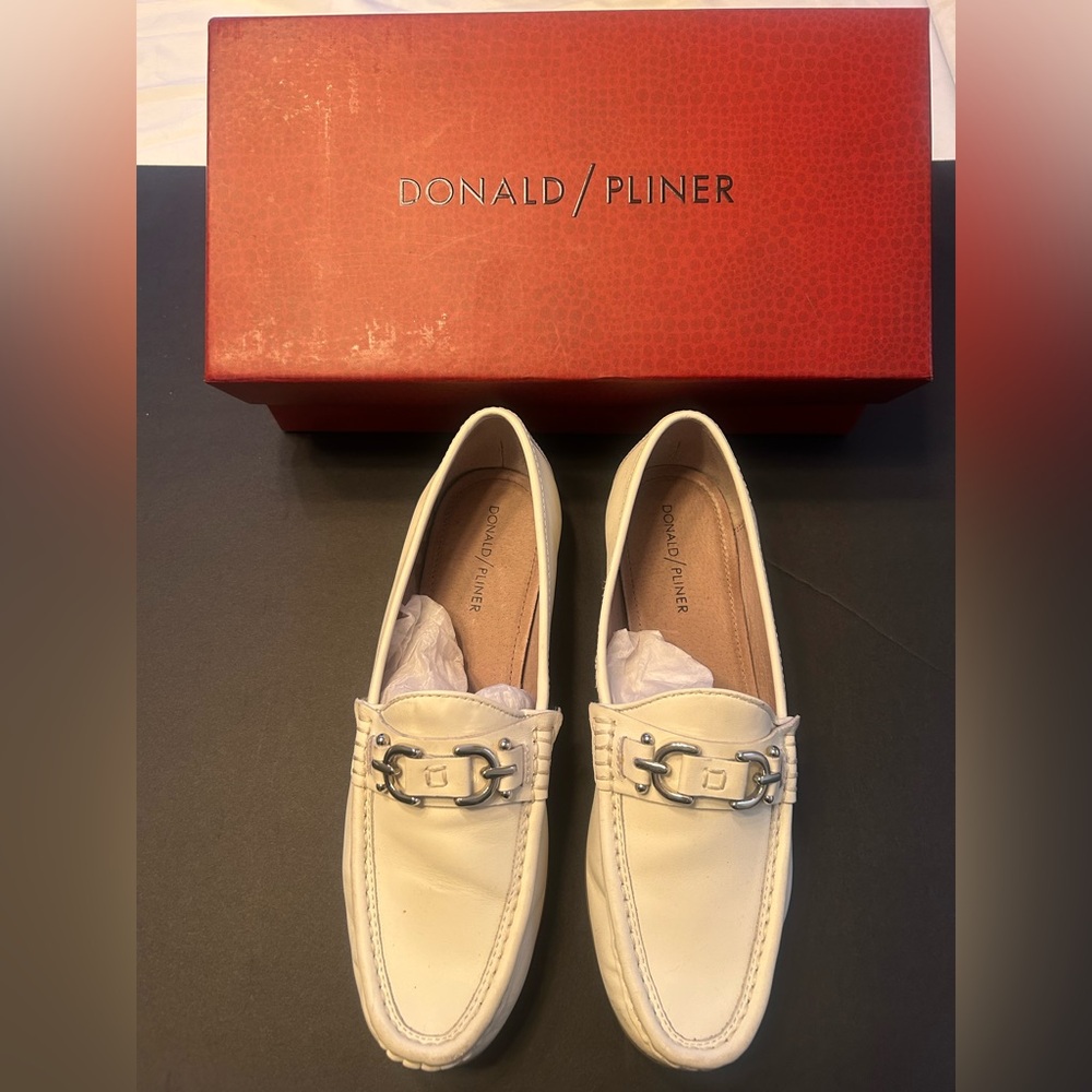 Donald J. Pliner Women's Bone Loafers with Metal Detail